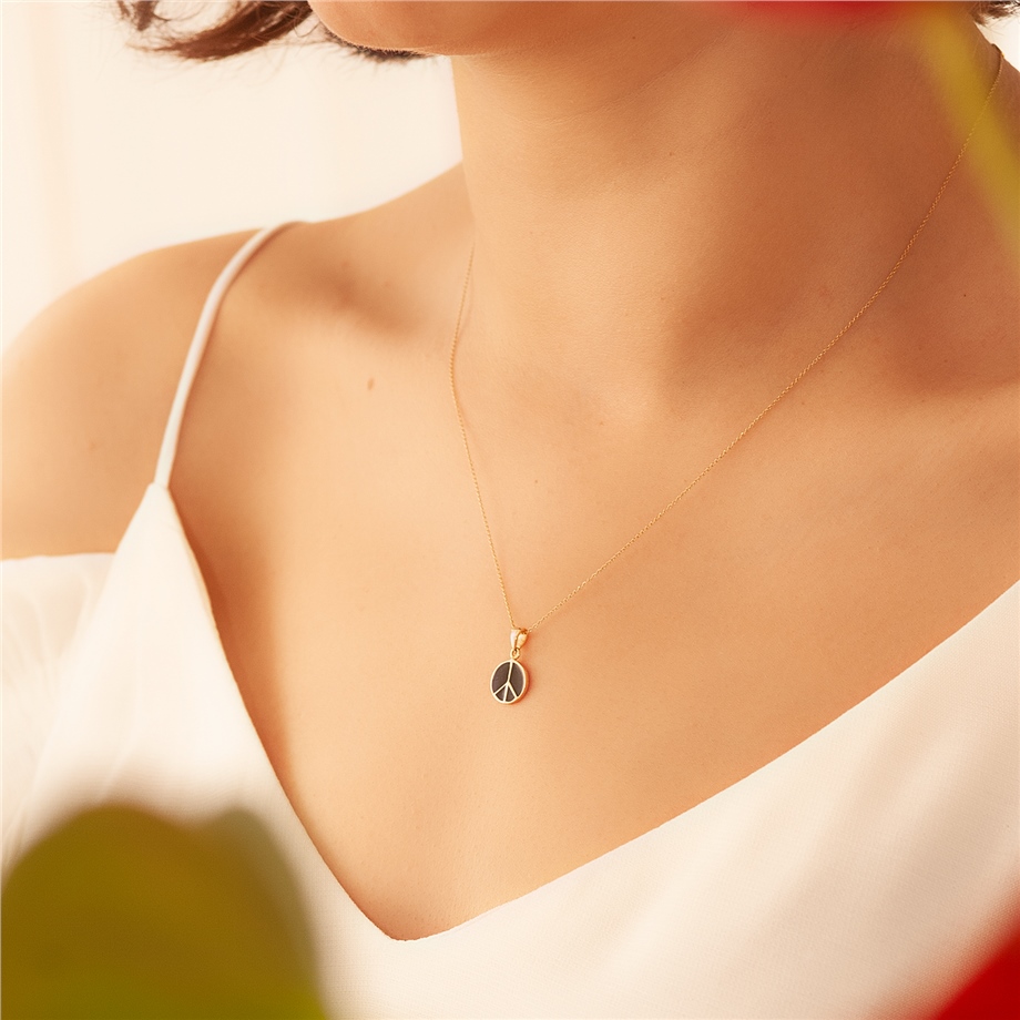 Altın Mineli Barış Kolye