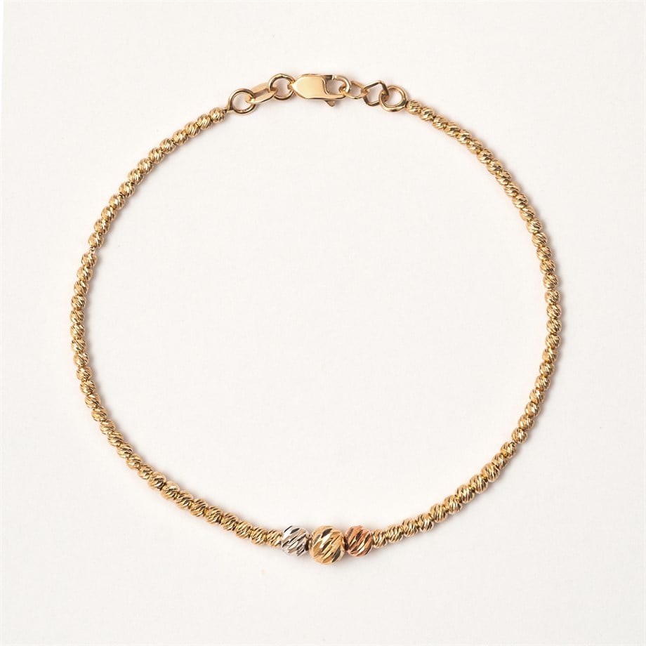 Solid Gold Ball Bracelet