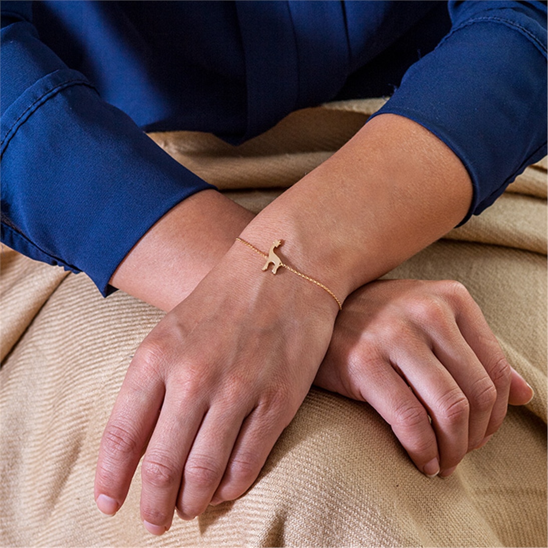 Solid Gold Giraffe Bracelet