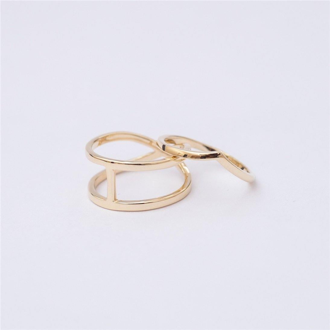 Altın Chevron V Yüzük