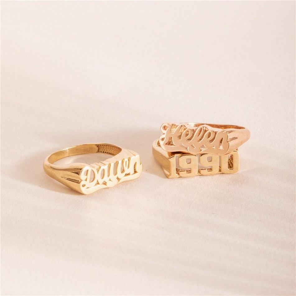 Solid Gold Custom Name Ring