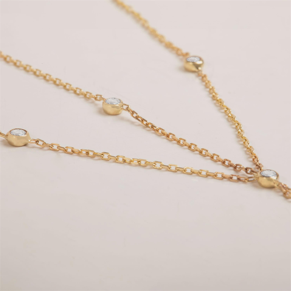 0.33 Carat Diamond Gold Hand Chain Bracelet