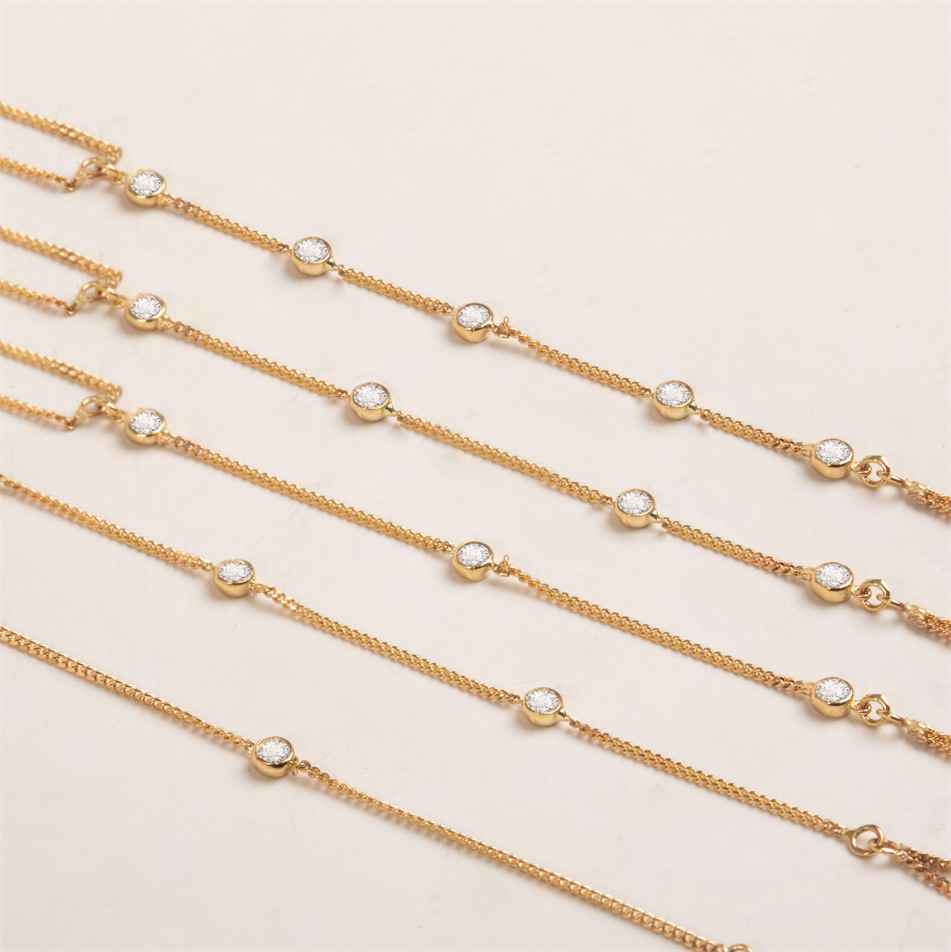 0.25 Carat Diamond Gold Hand Chain Bracelet