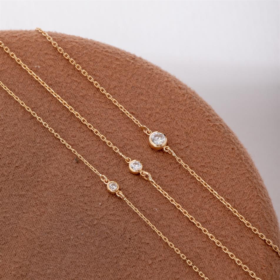 Solid Gold Solitaire Diamond Bracelet