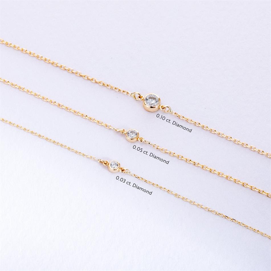Solid Gold Solitaire Diamond Bracelet