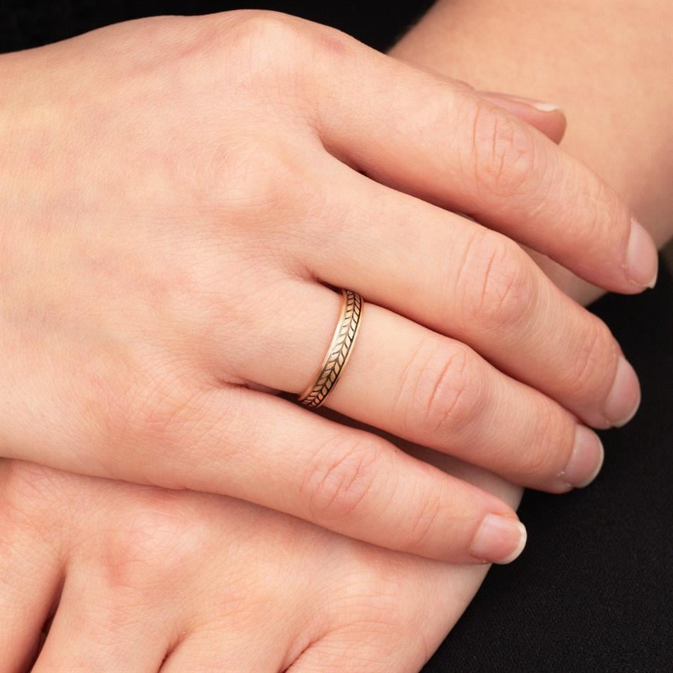 Solid Gold 3.6mm Wheat Wedding Band