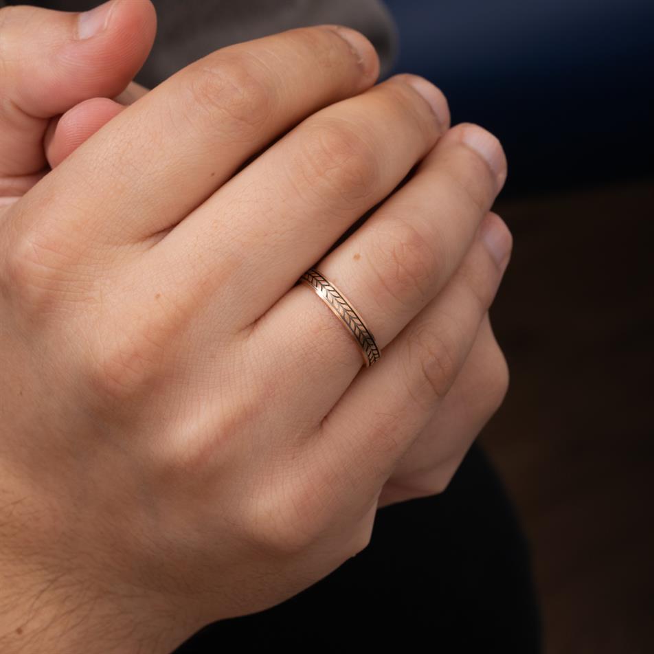 Solid Gold 3.6mm Wheat Wedding Band