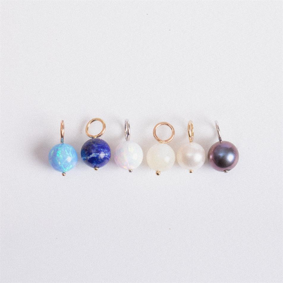 Real Gold Bead Ball Dangle Charm