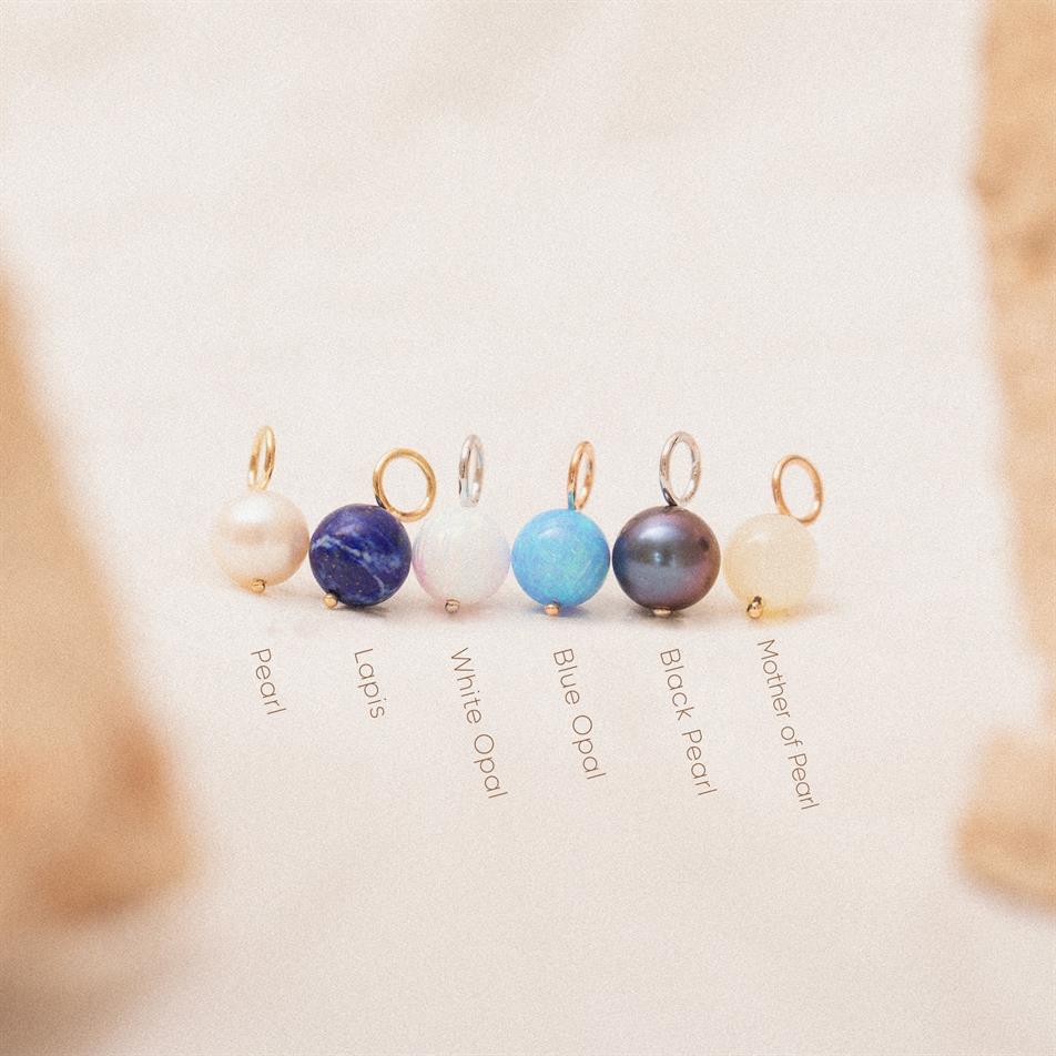 Real Gold Bead Ball Dangle Charm