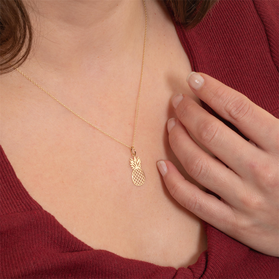 Gold Pineapple Pendant Necklace