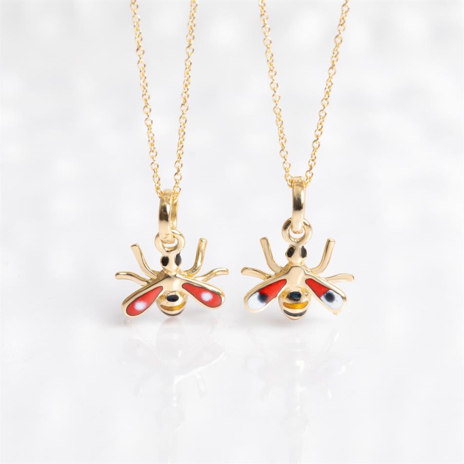 Solid Gold Bee Necklace