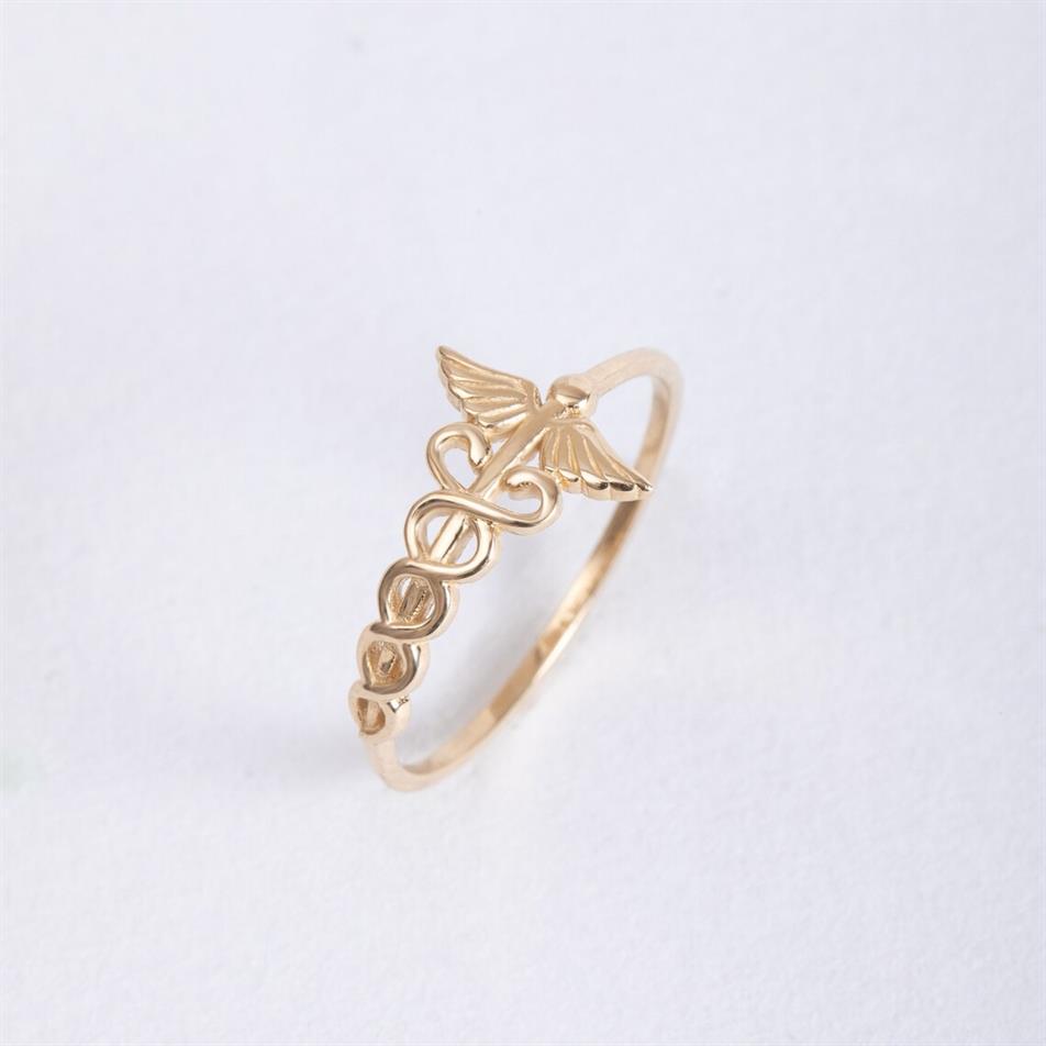 Solid Gold Asclepius Ring
