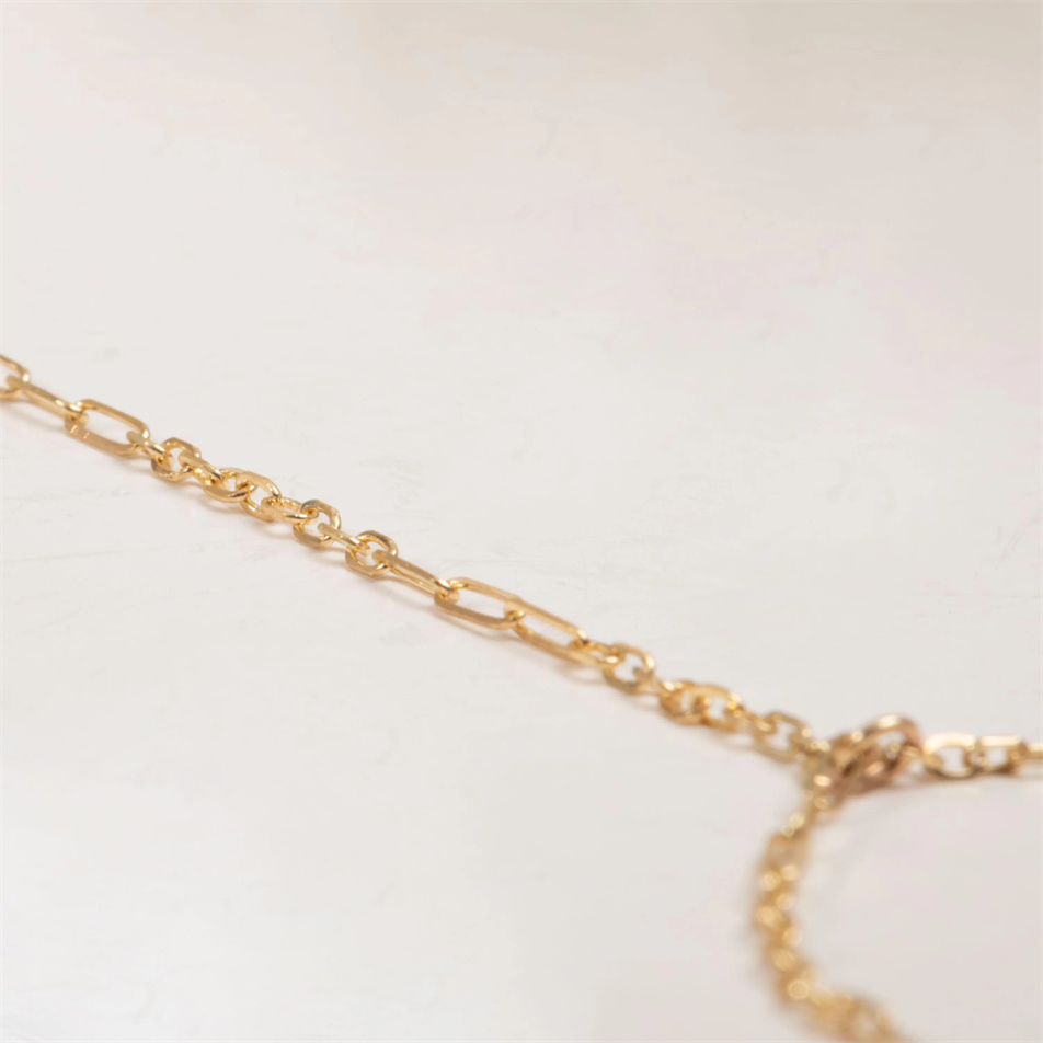 Gold Paperclip Link Hand Chain Bracelet