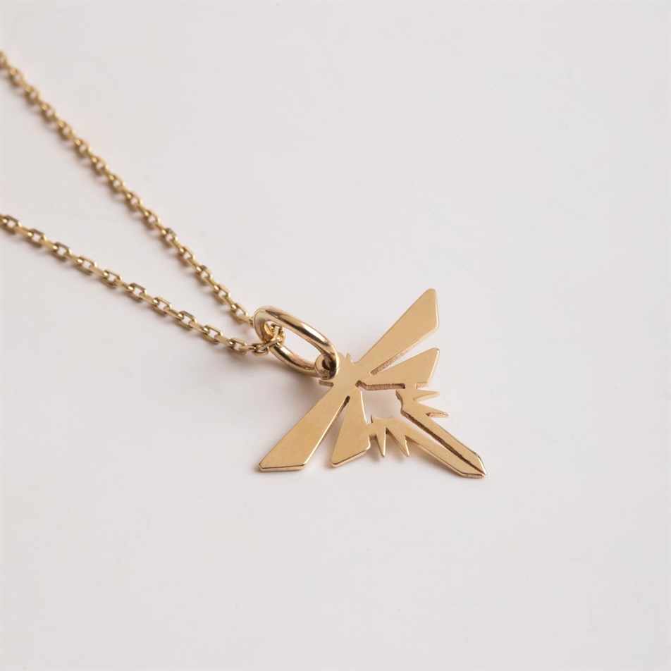 Gold Firefly Pendant Necklace