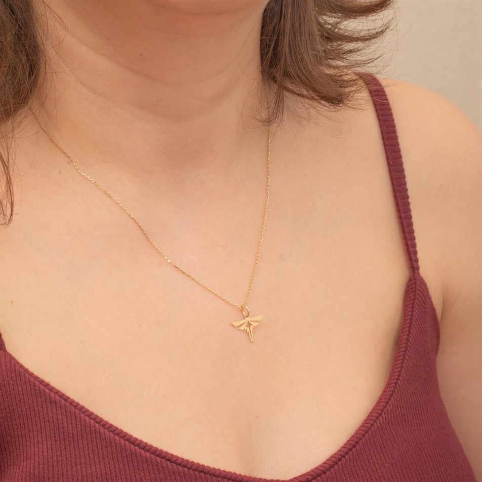 Gold Firefly Pendant Necklace