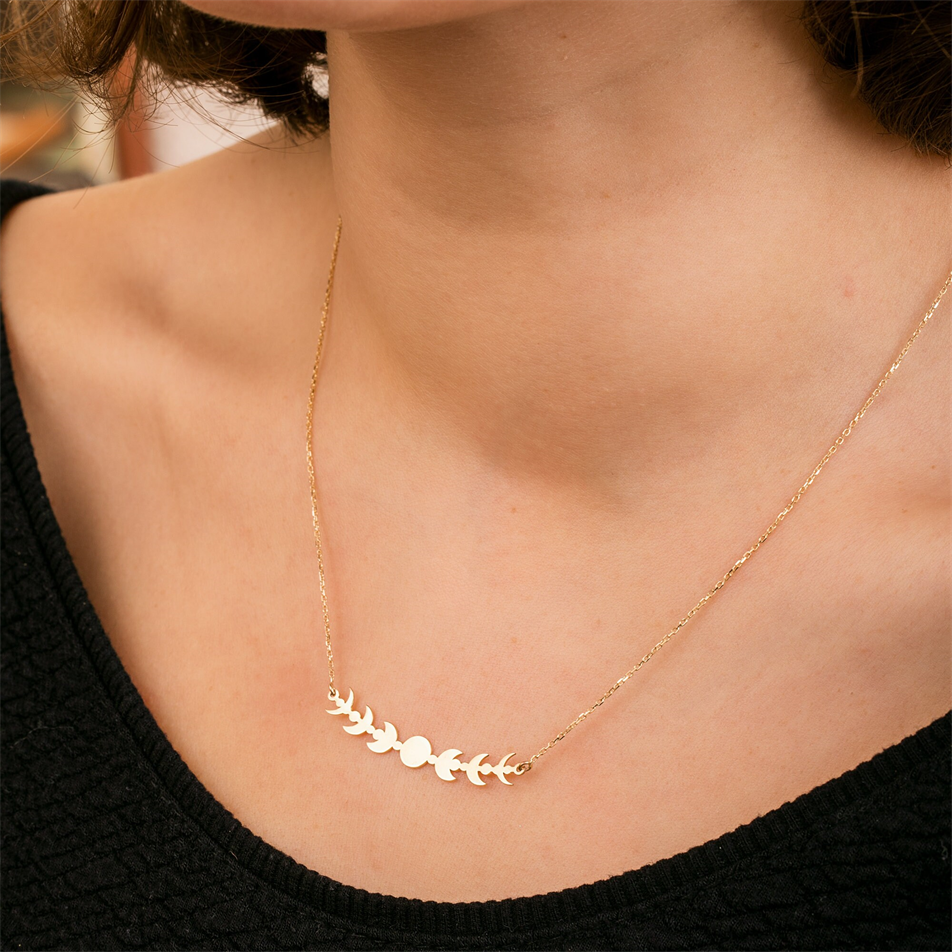 Gold Moon Phases Necklace