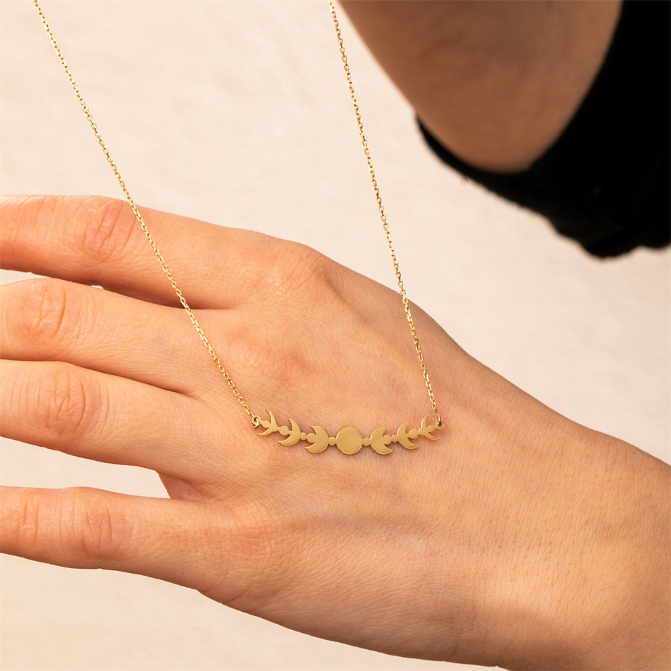 Gold Moon Phases Necklace