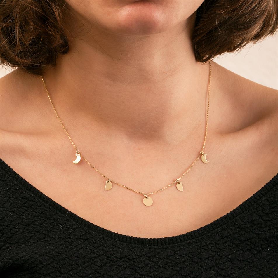 Altın Ay Minimalist Kolye