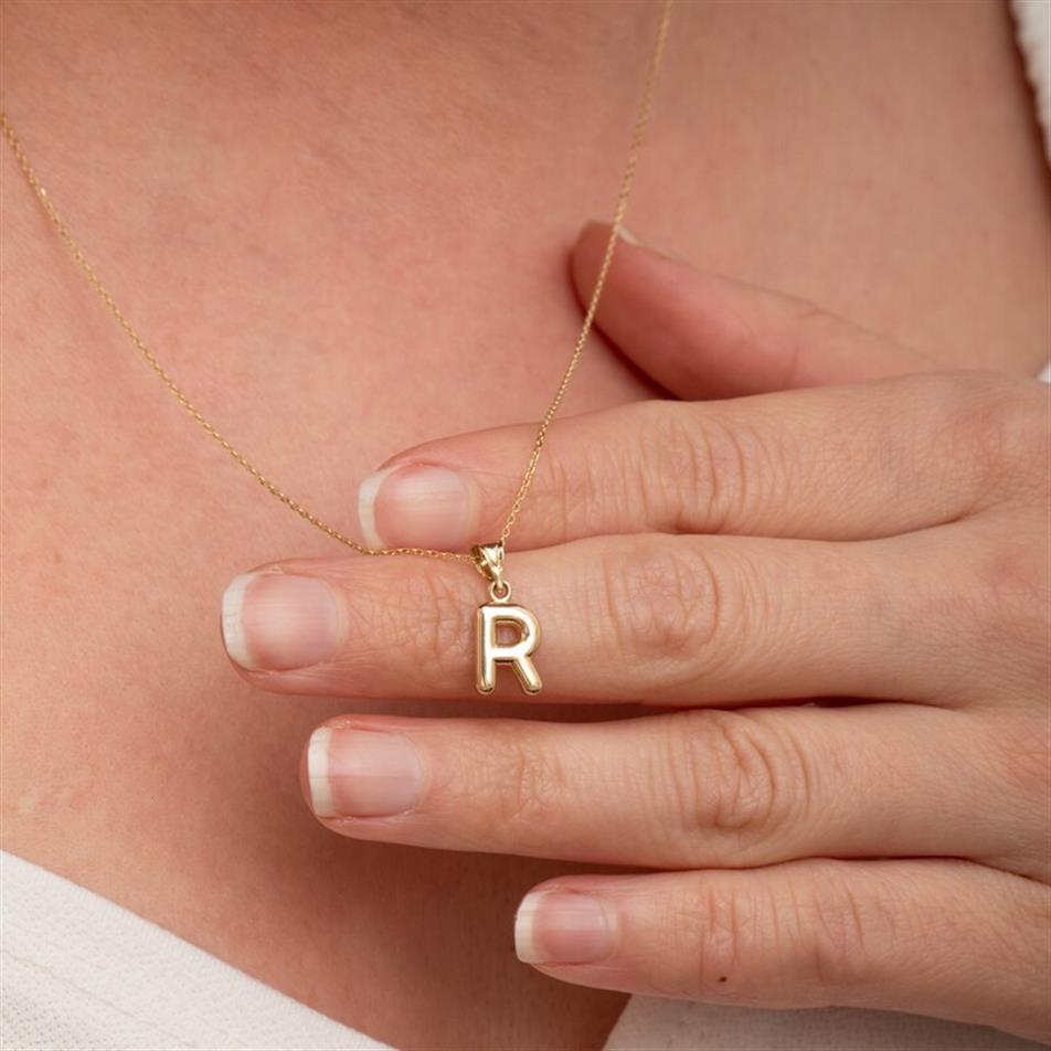 Gold Baloon Letter Necklace