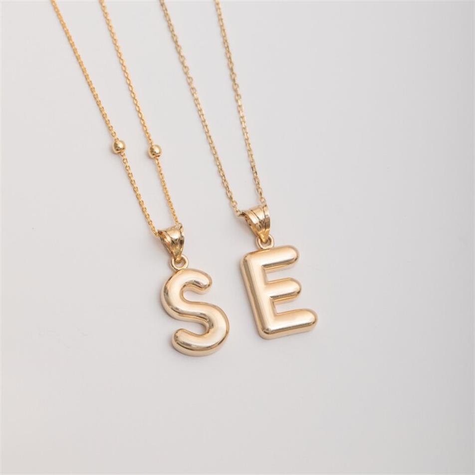 Gold Baloon Letter Necklace