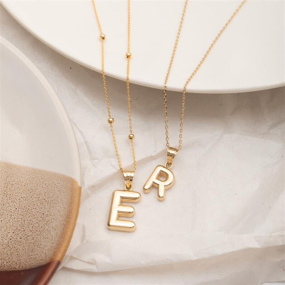 Gold Baloon Letter Necklace