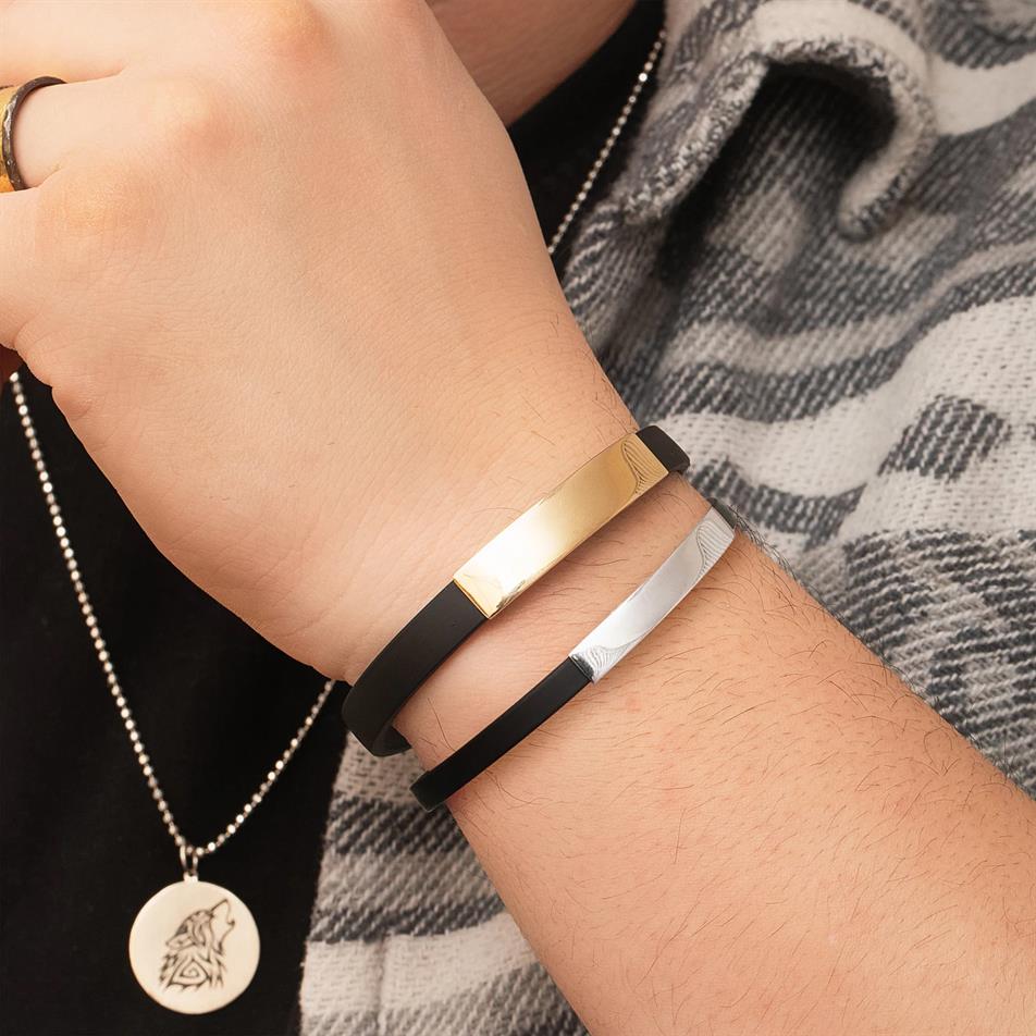 Solid Gold Leather Bracelet