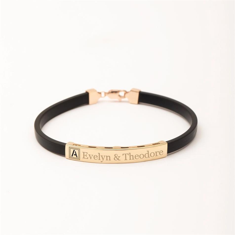 Solid Gold Leather Bracelet