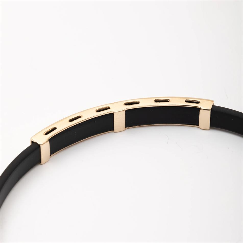 Solid Gold Men Leather Bracelet