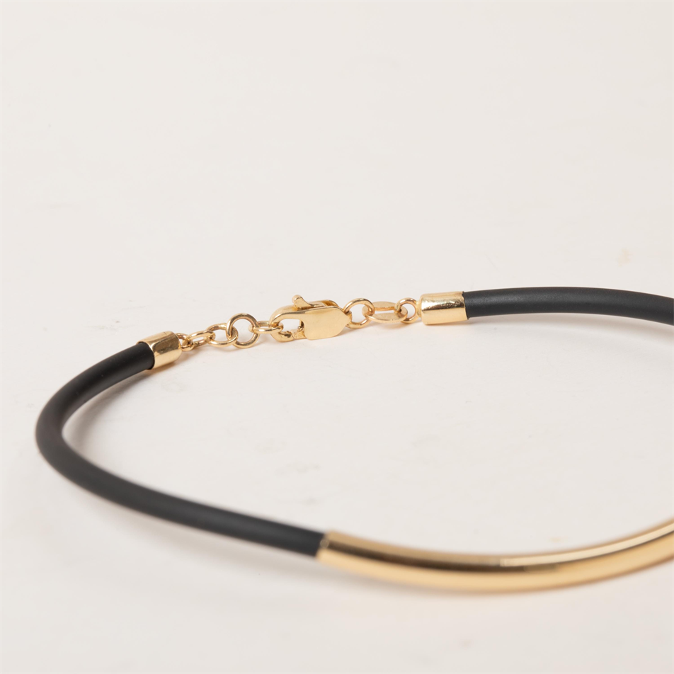 Gold Bar Rubber Bracelet