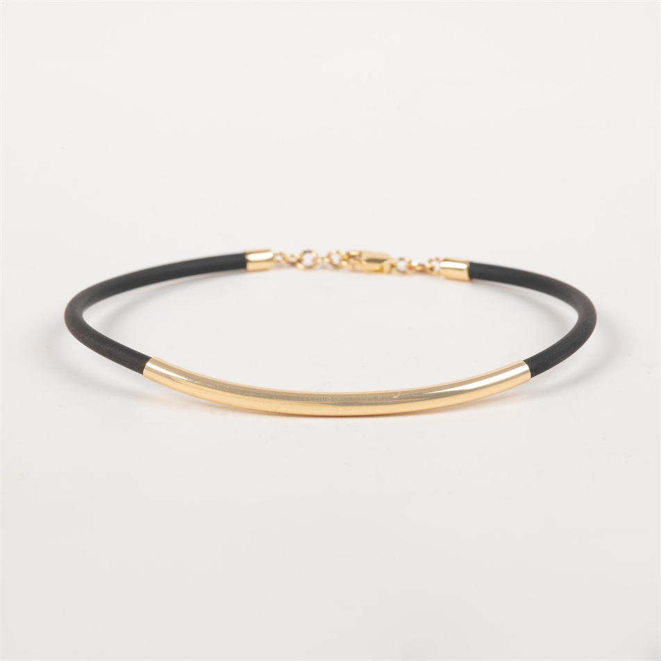 Gold Bar Rubber Bracelet