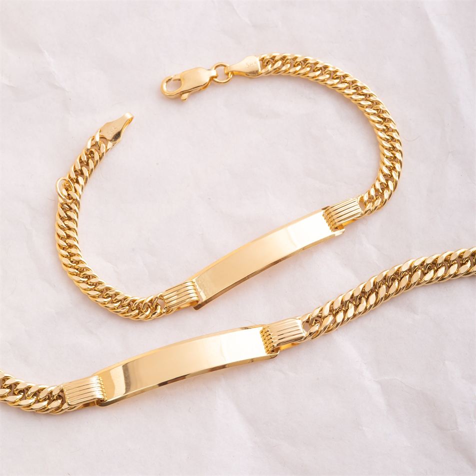 Gold Personalized Baby Name ID Bracelet
