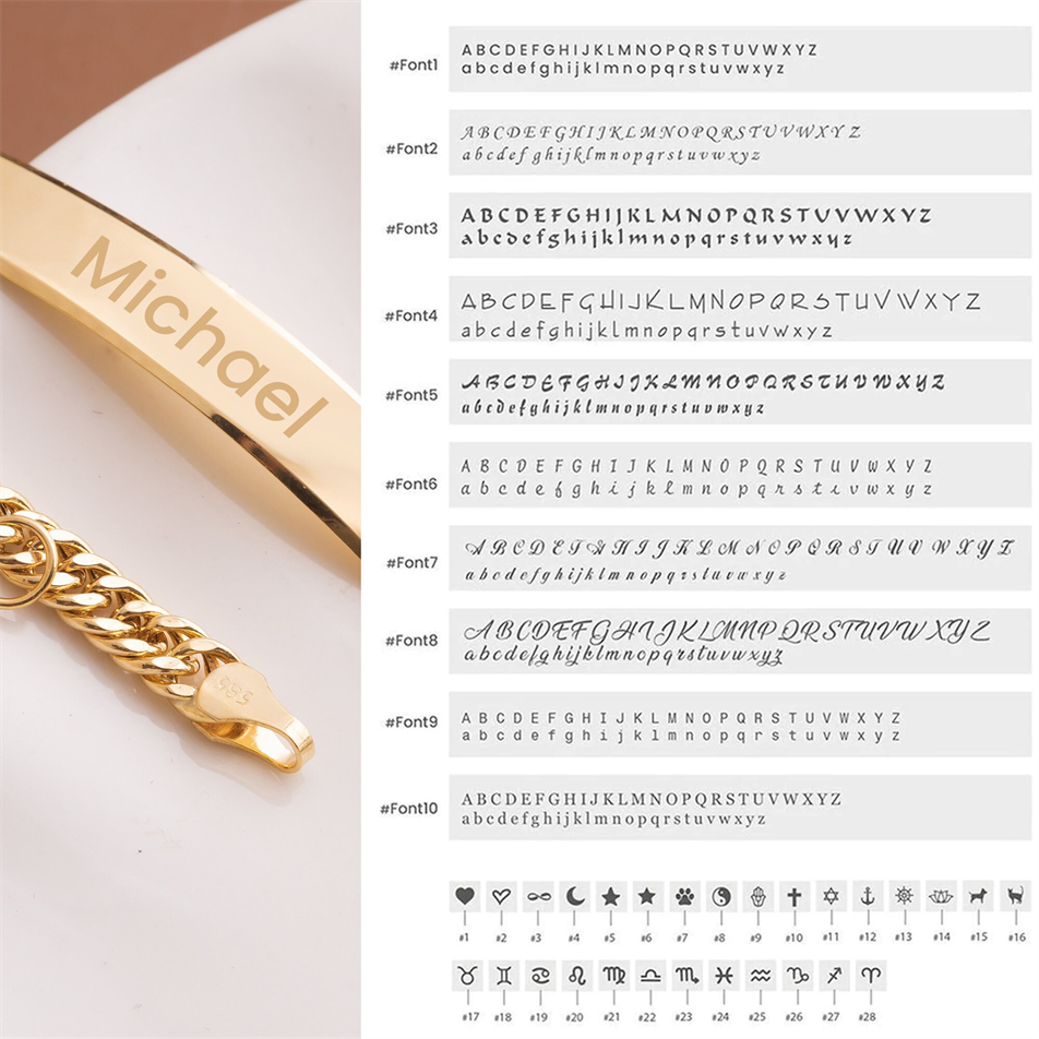 Gold Personalized Baby Name ID Bracelet
