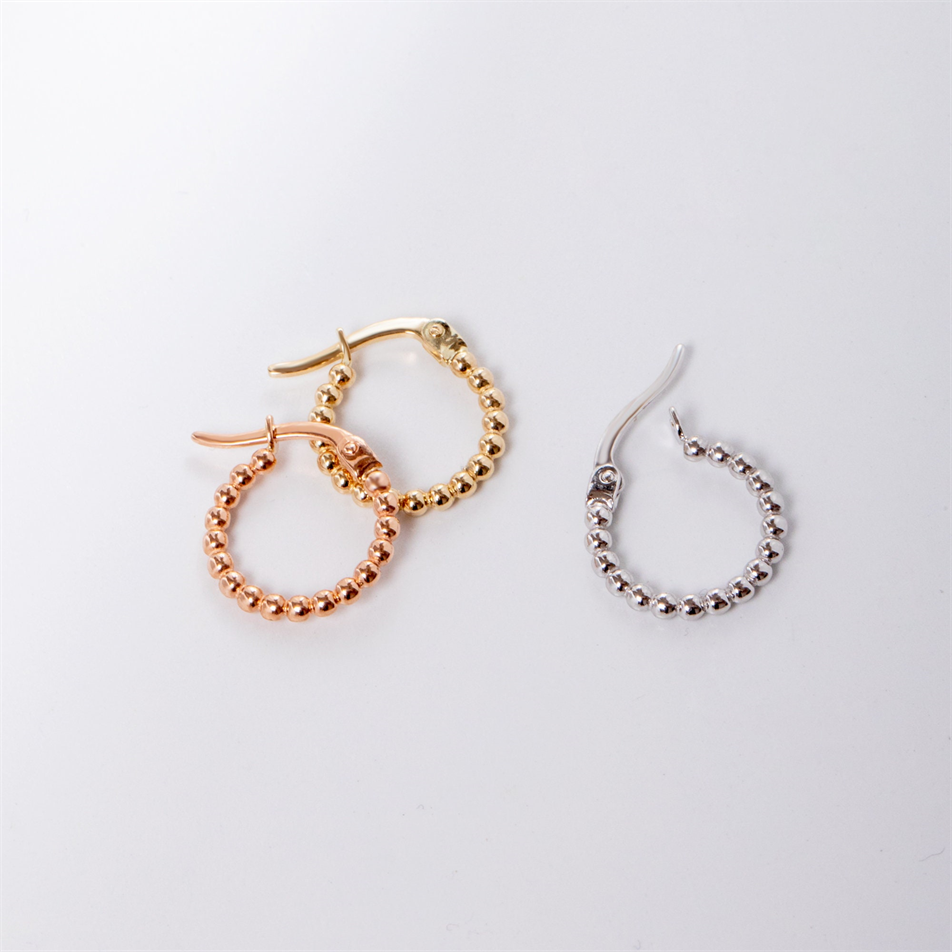 Gold Beaded Hoop Earrings