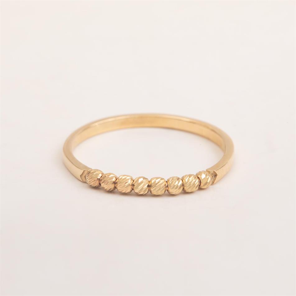 Gold Beaded Thin Ring