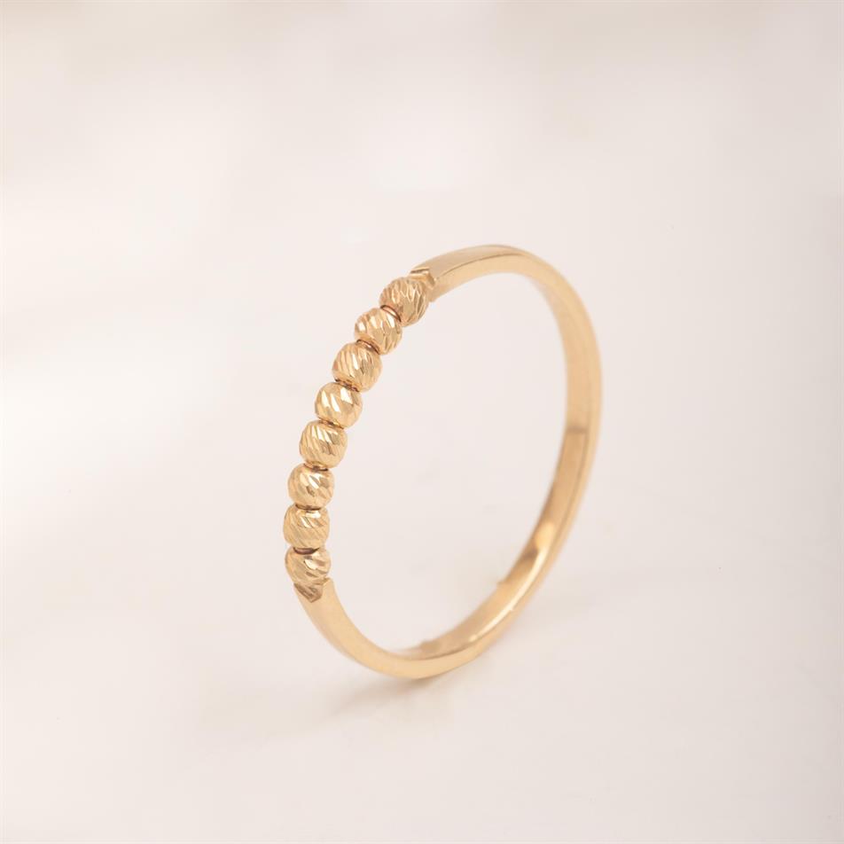 Gold Beaded Thin Ring