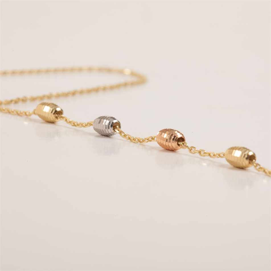 Gold Beaded Hand Chain Bracelet