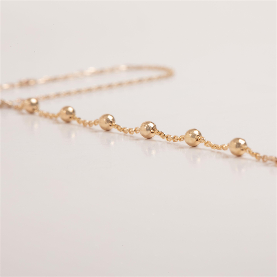 Gold Beaded Hand Chain Bracelet