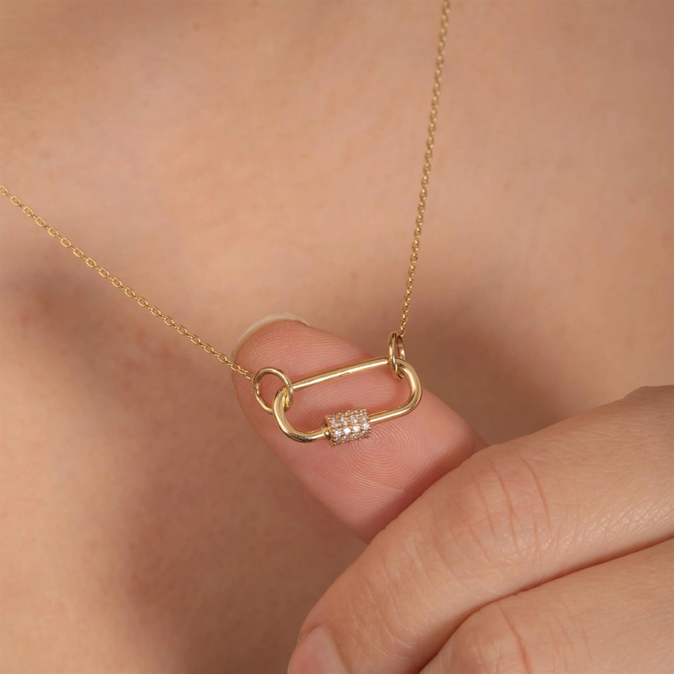 Gold Charm Holder Carabiner Pendant
