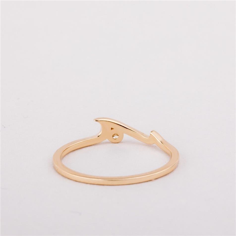 Solid Gold Diamond Ocean Wave Ring