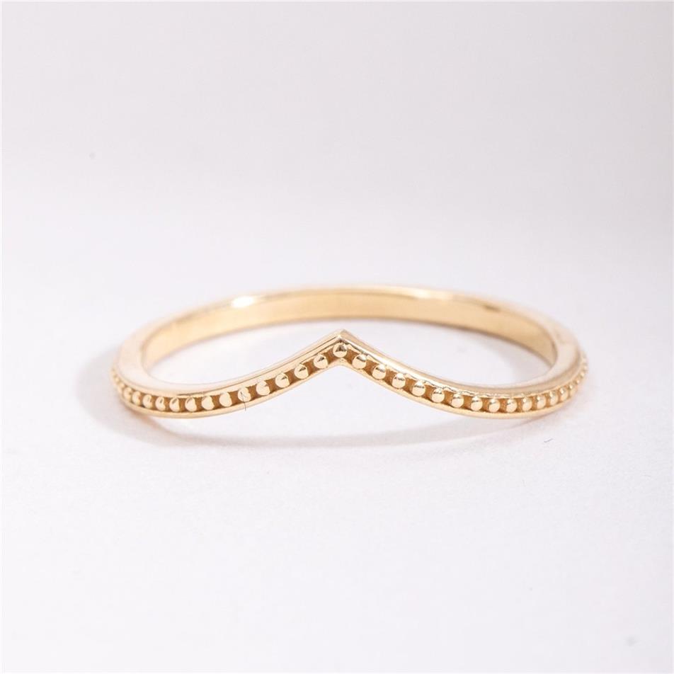 Solid Gold Chevron Ring 