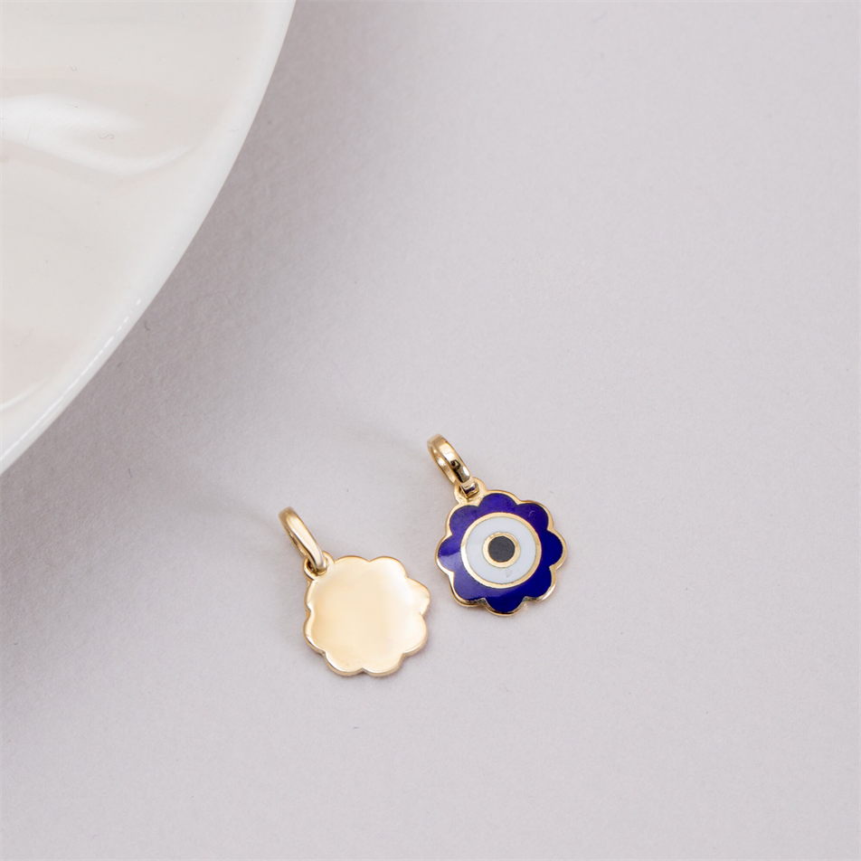 Gold Floral Evil Eye Necklace