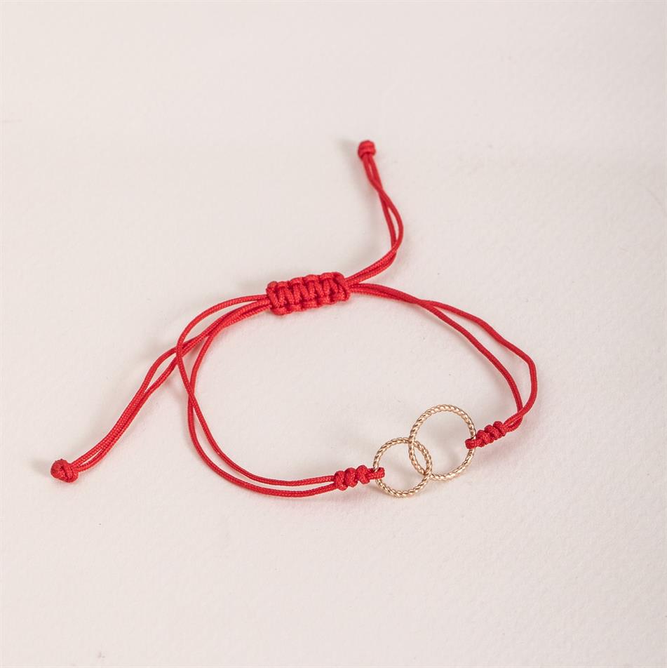 Gold Interlocking Double Circle Bracelet