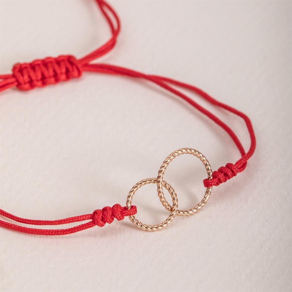 Gold Interlocking Double Circle Bracelet