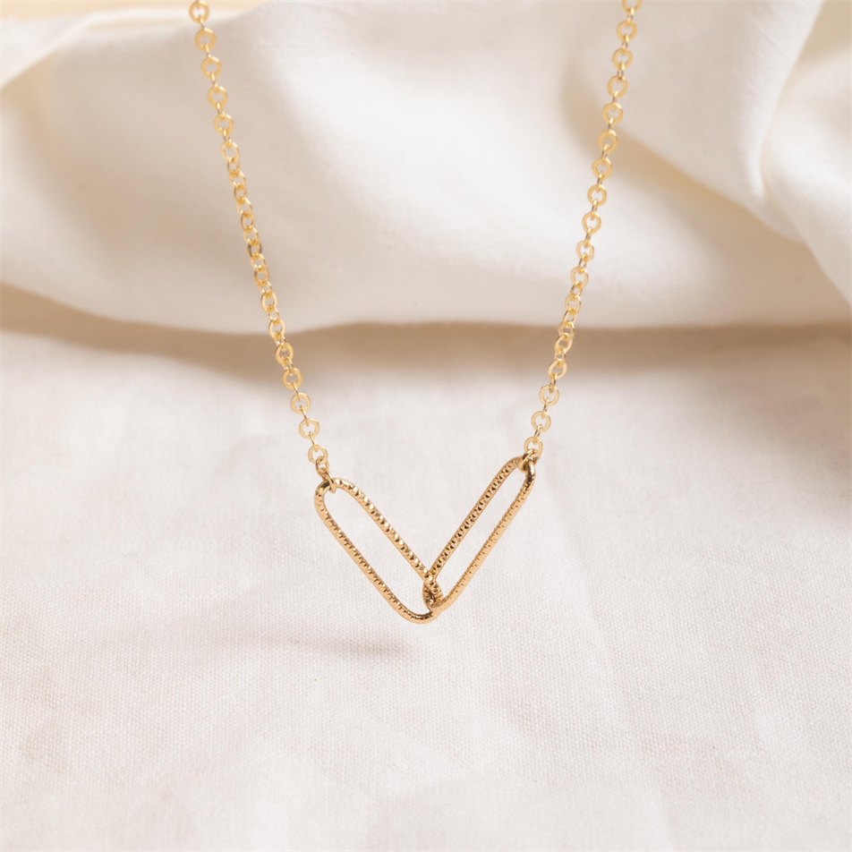 Altın Çift Oval Halkalı Kolye