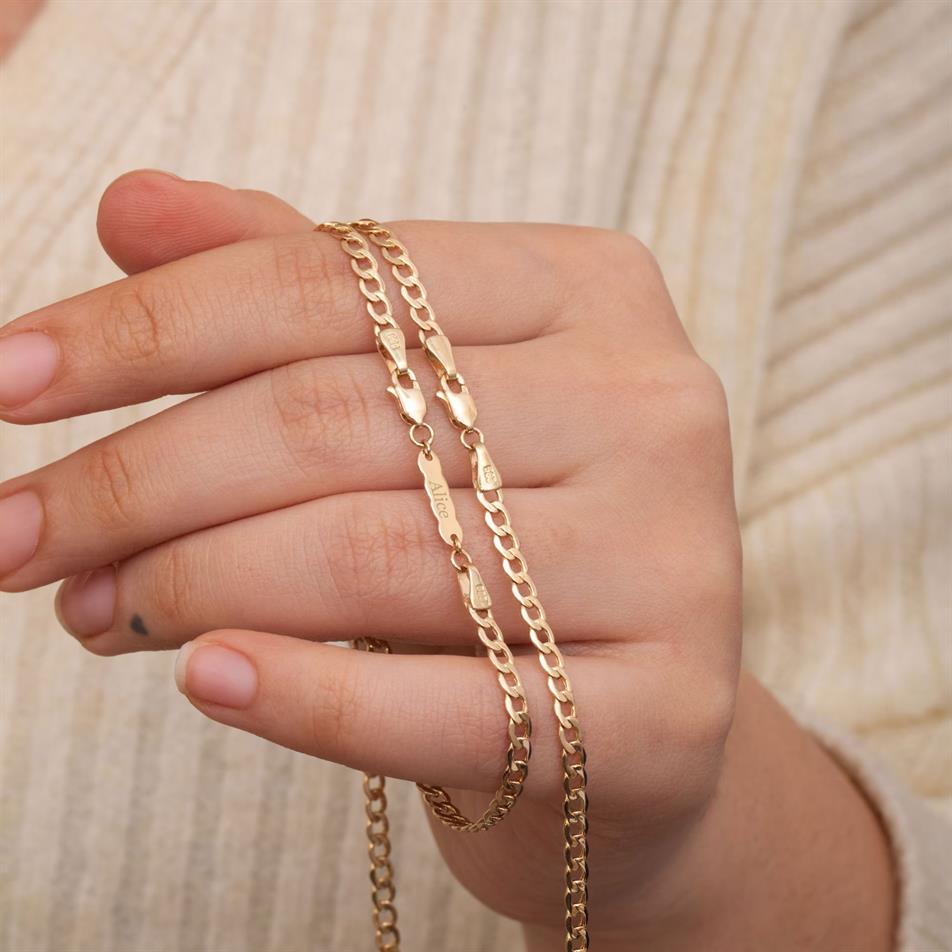 Gold Cuban Curb Chain Bracelet