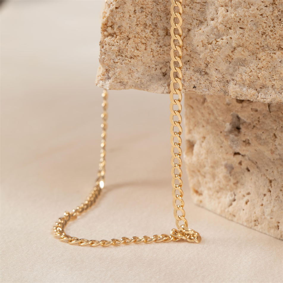 Gold Curb Chain Anklet