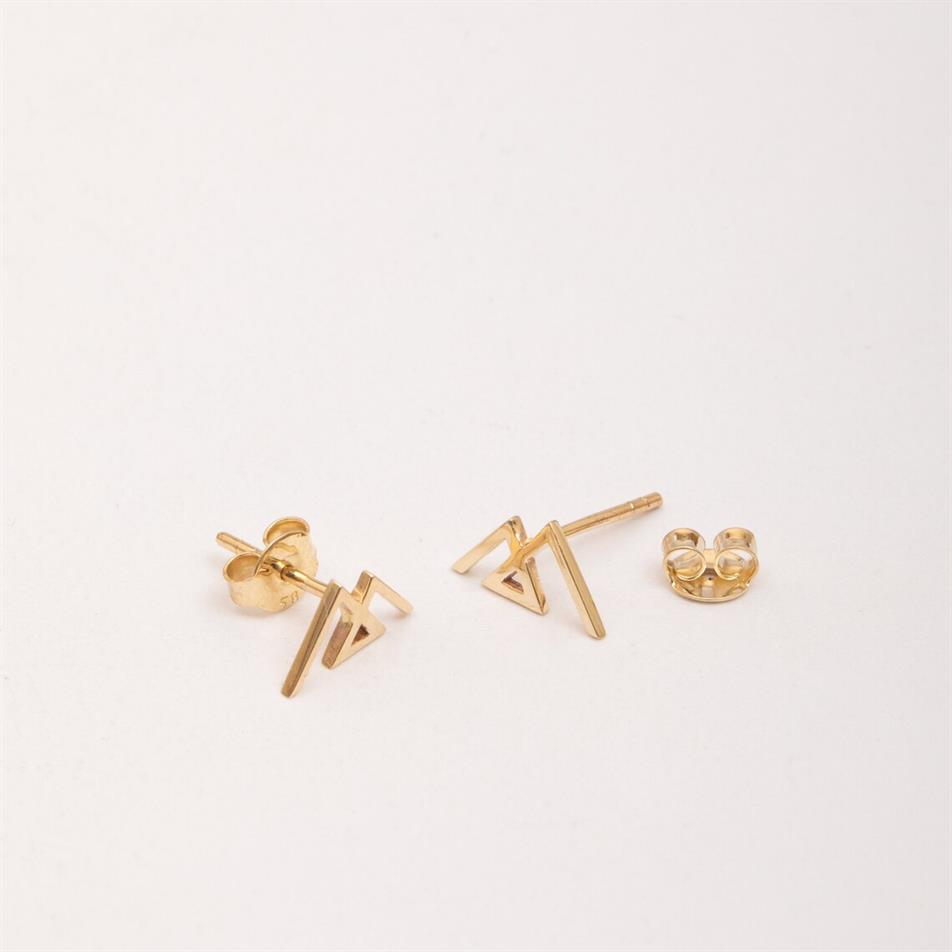 Solid Gold Mountain Earrings
