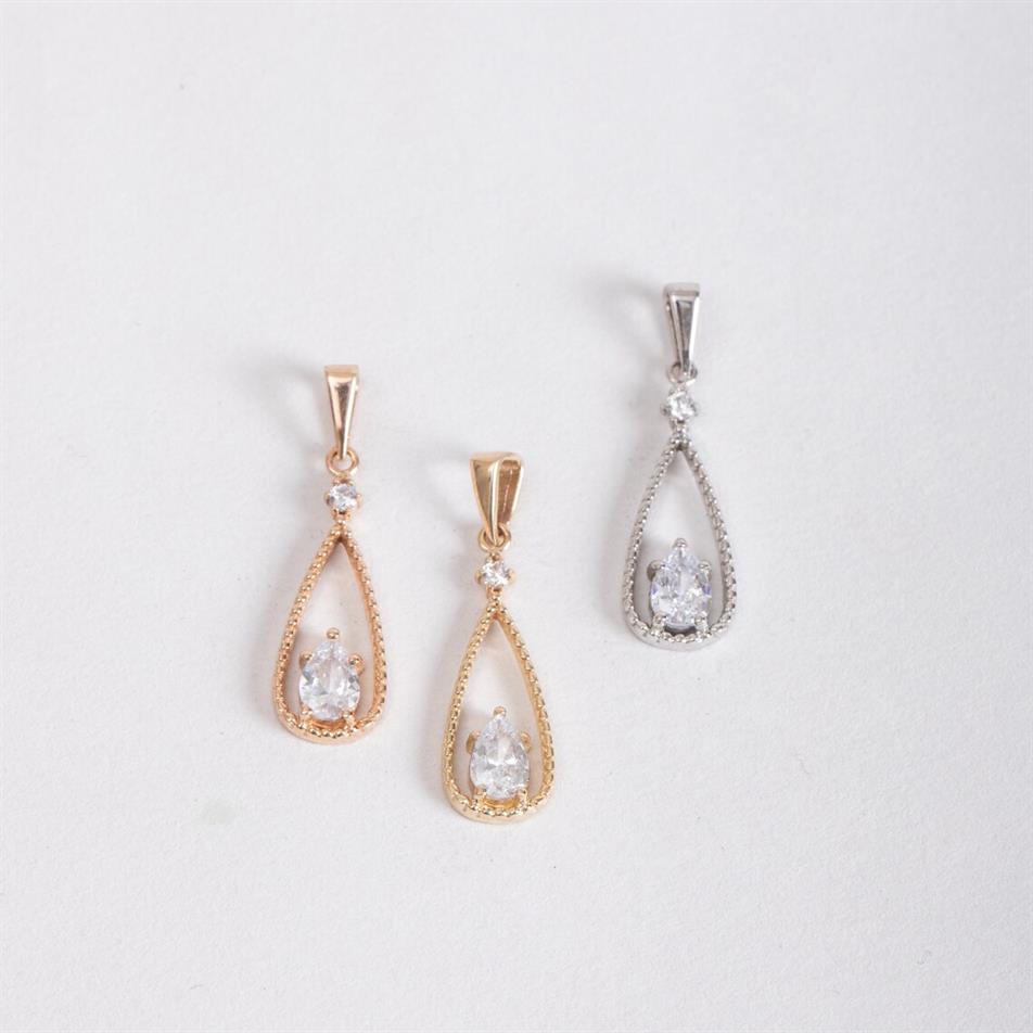 Solid Gold Teardrop Necklace