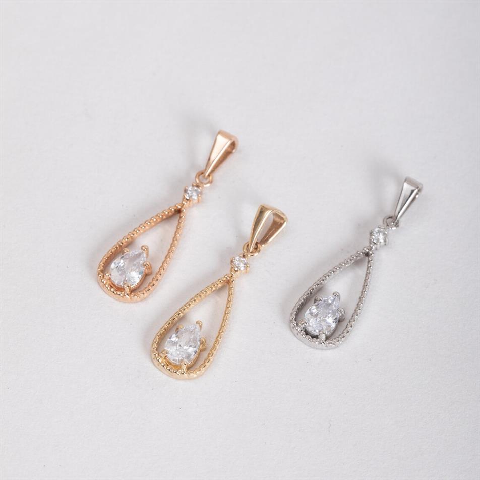 Solid Gold Teardrop Necklace