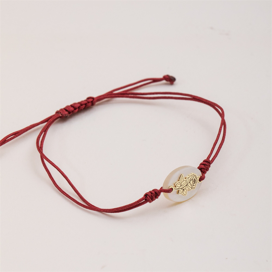 Gold Birth Flower String Bracelet